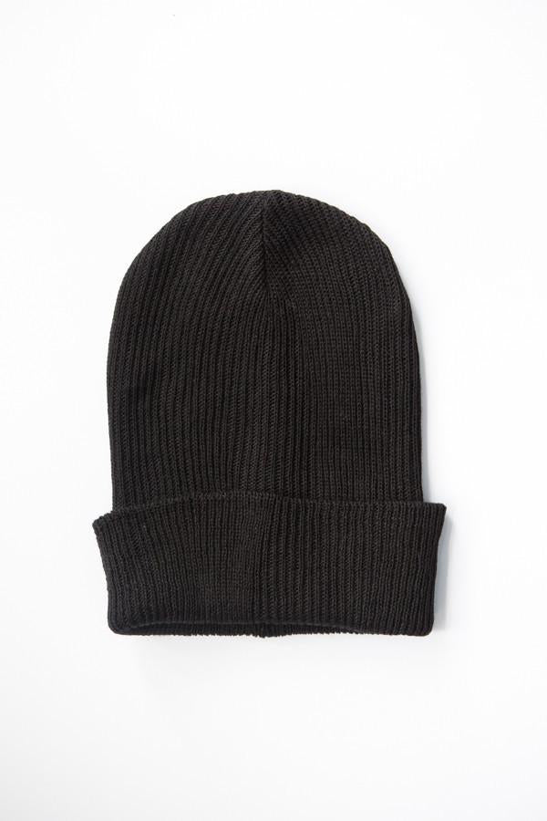 Black Long Slouchy Beanie