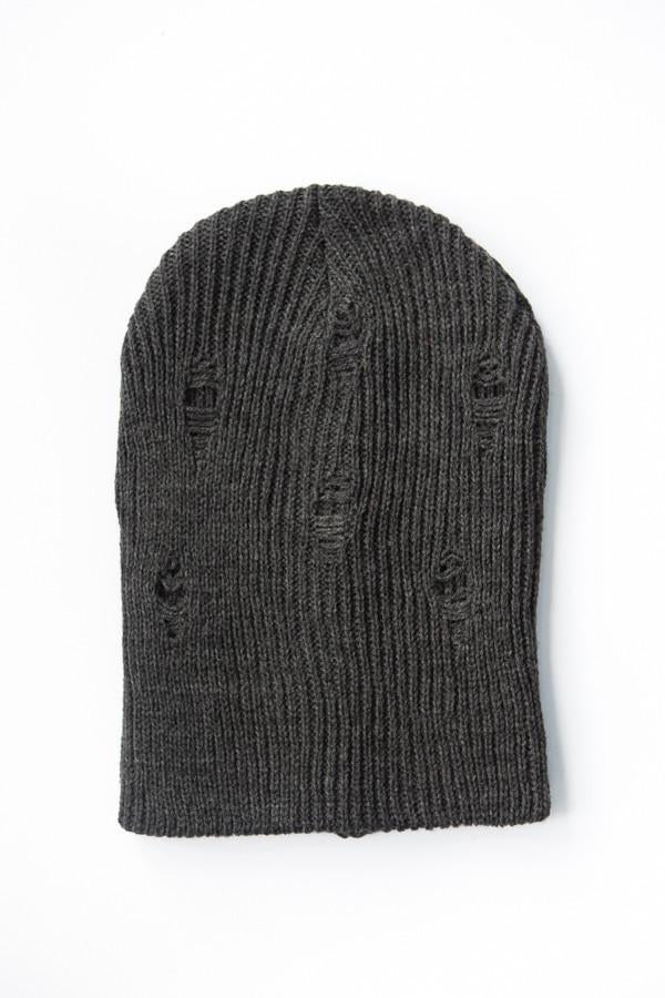 Distressed Charcoal Beanie