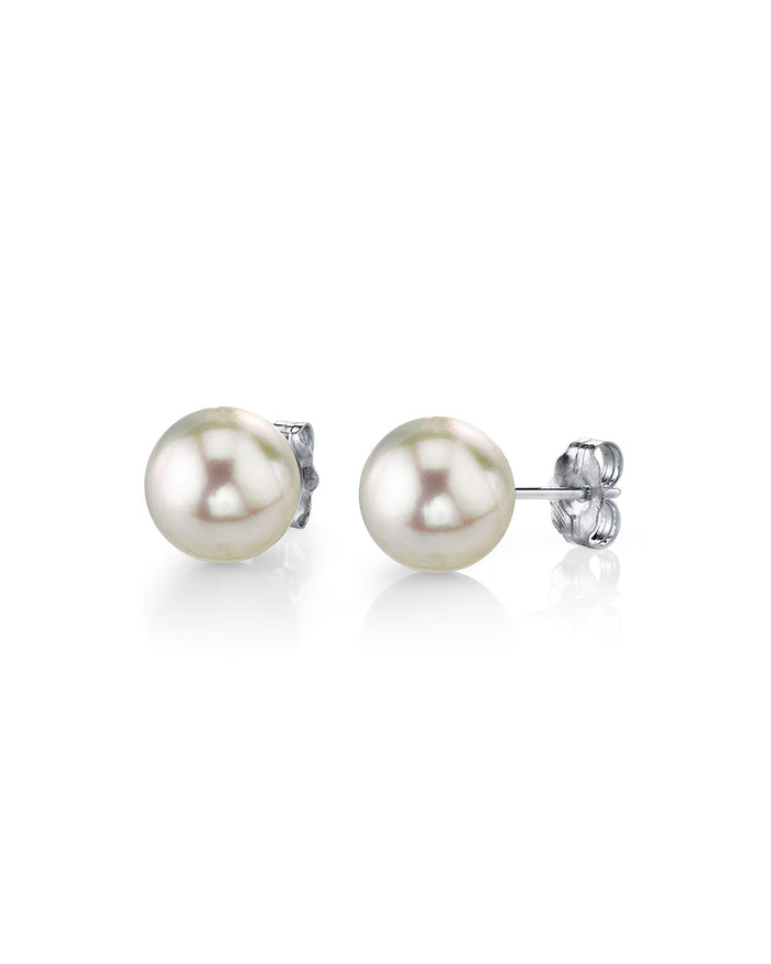 5.0-5.5mm White Akoya Pearl Stud Earrings