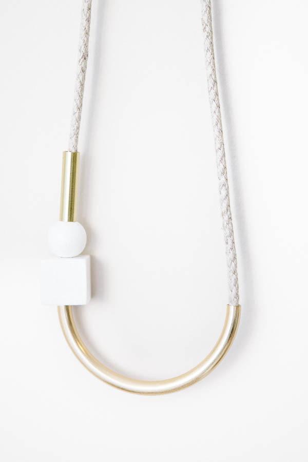Maslo Jewelry Chock A Block Brass Necklace