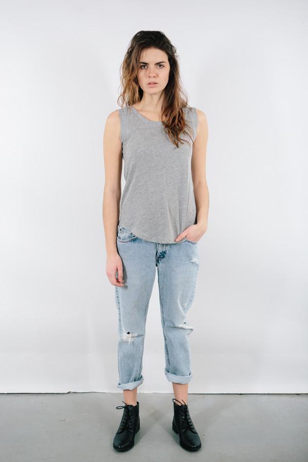 Alternative Apparel Grey Cap Sleeve Crew