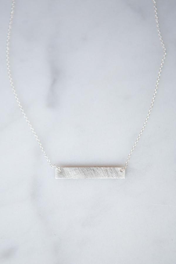 By Boe Sterling Silver Horizontal Tag Necklace