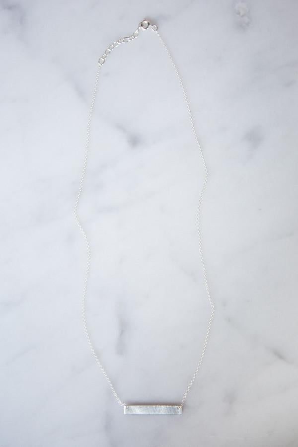 By Boe Sterling Silver Horizontal Tag Necklace