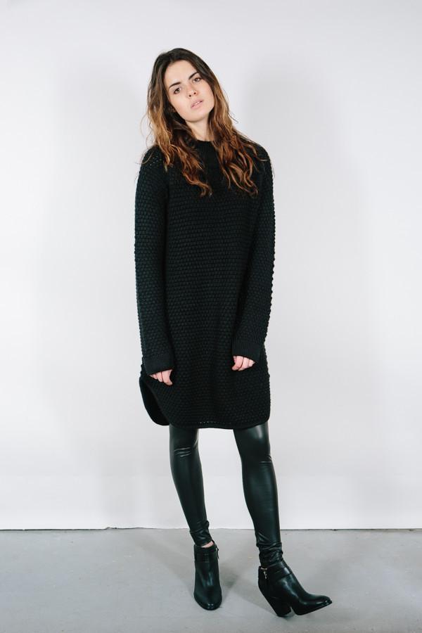 Ali Golden Oversized Sweater Dress