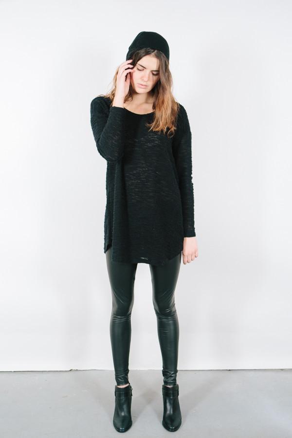 Black Long Slouchy Beanie