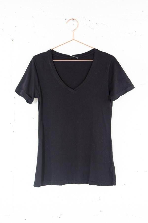 LA Made Roll Sleeve V-Neck Tee