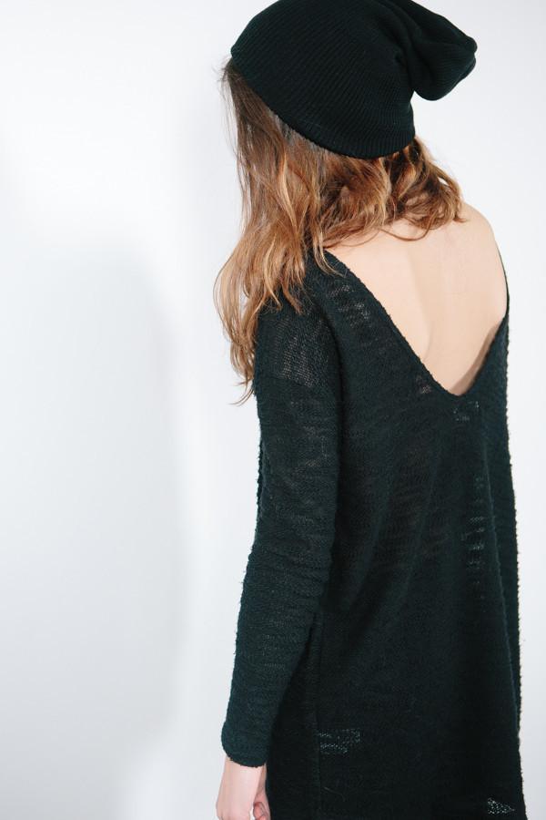 Black Long Slouchy Beanie