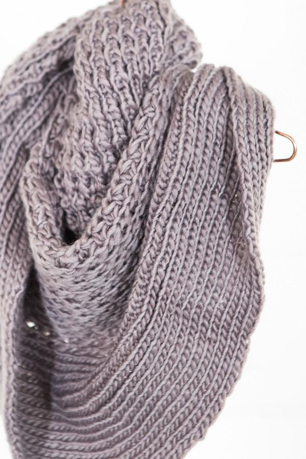 Thick Knit Infinity Mocha Scarf