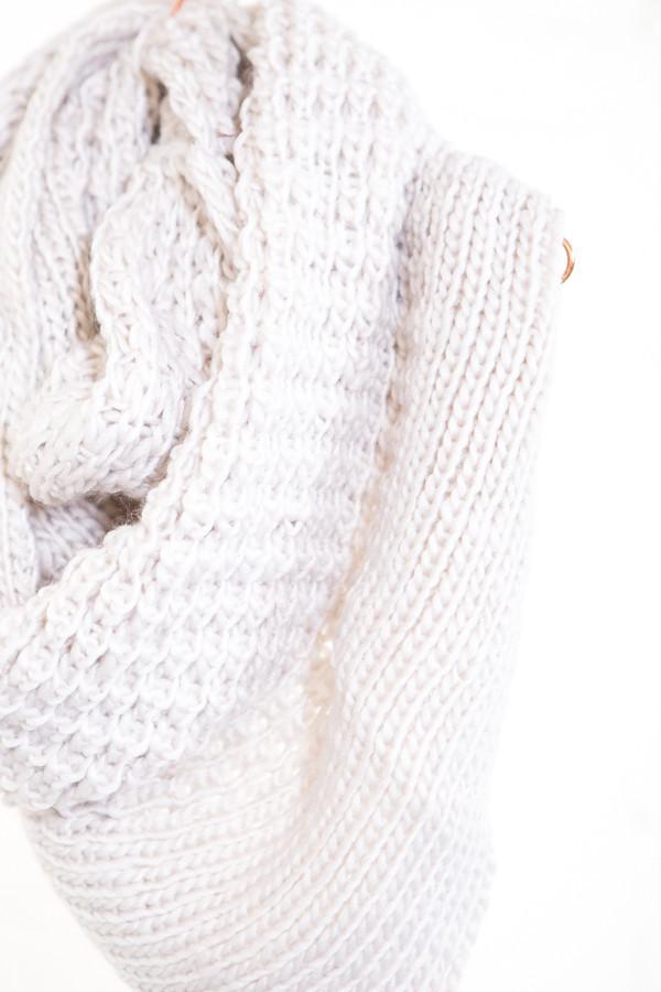 Thick Knit Ivory Infinity Scarf