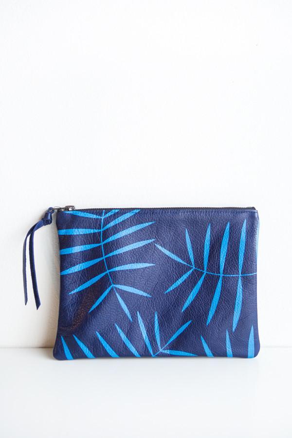 Kertis Leather Zipper Clutch
