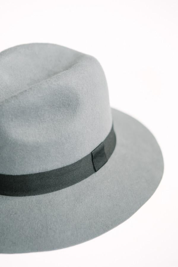 Grey Wool Fedora Hat