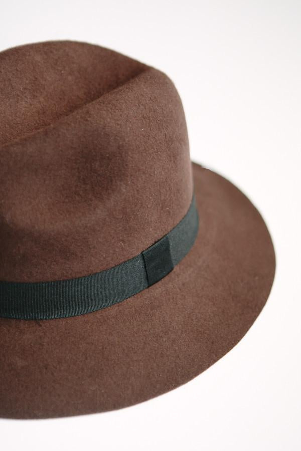 Brown Wool Fedora Hat