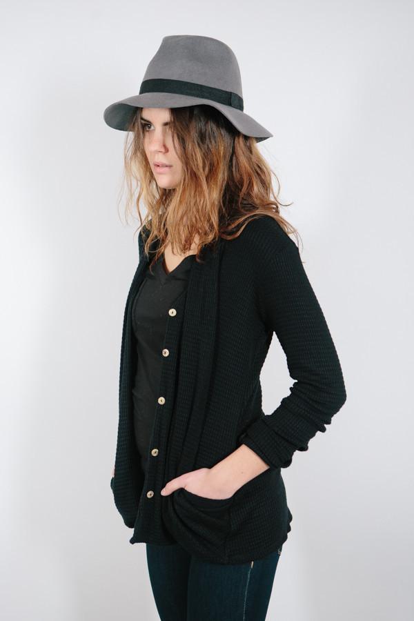 Grey Wool Fedora Hat