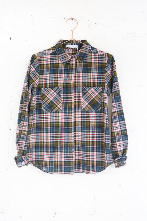 Alternative Apparel Flannel Yarn Dye Button Up Shirt 