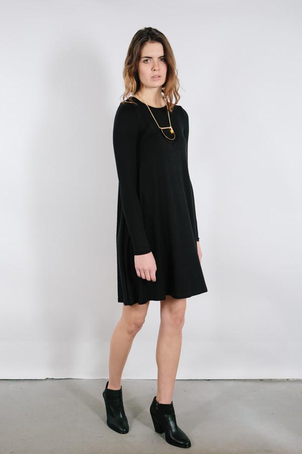 BLQ Black Flowy Long Sleeve Dress