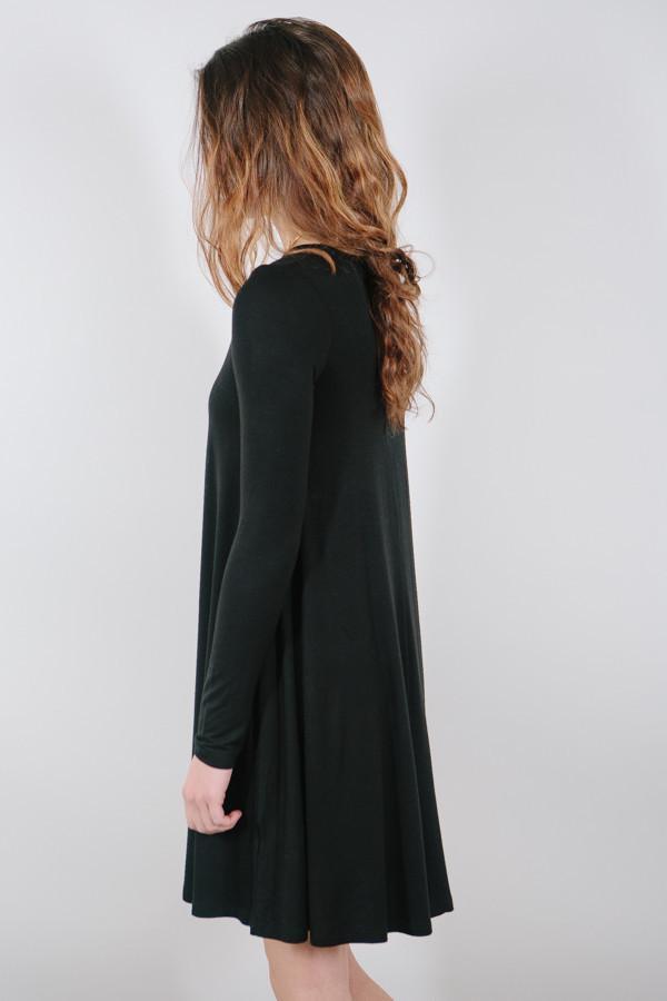 BLQ Black Flowy Long Sleeve Dress dominiquedemo BLQ Black Flowy Long Sleeve Dress dominiquedemo