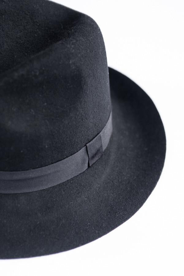 Black Wool Floppy Fedora Hat