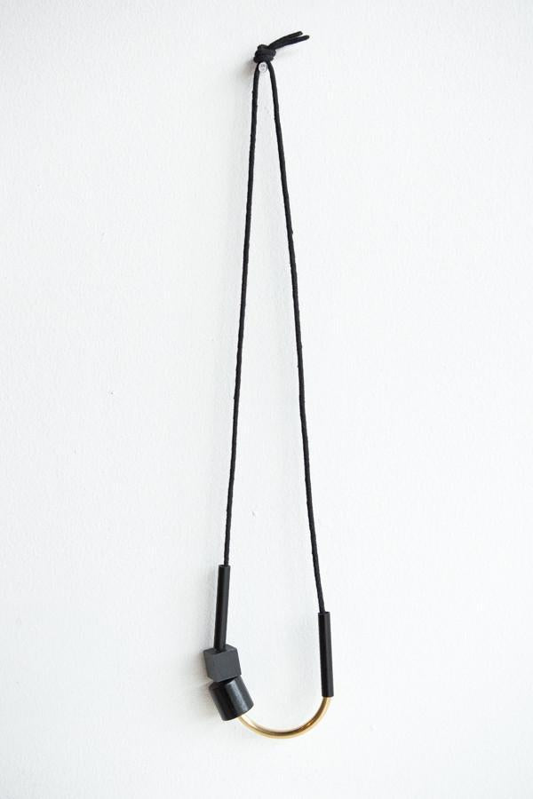 Maslo Jewelry Chock A Block Brass Necklace