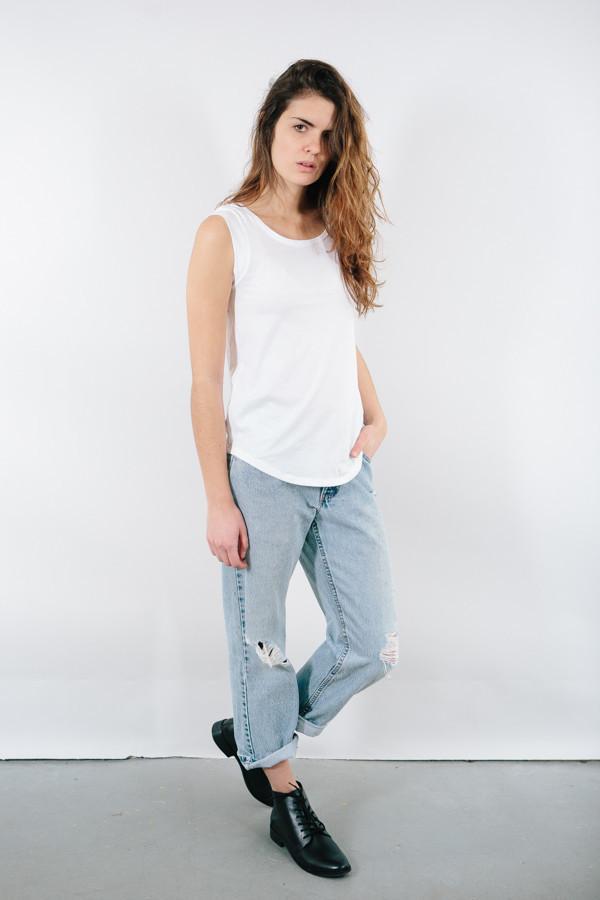 Alternative Apparel White Cap Sleeve Crew