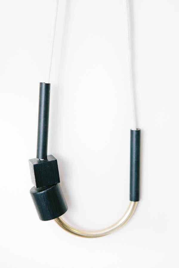 Maslo Jewelry Chock A Block Brass Necklace